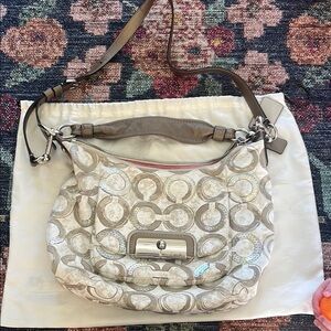 COACH Stylish Beige and Brown Women's Bag